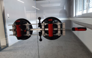 Glastrennwand Stossfugepressung
